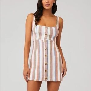 Show Me Your Mumu Cora Sherbet Striped Button-Down Dress NWT Size Medium